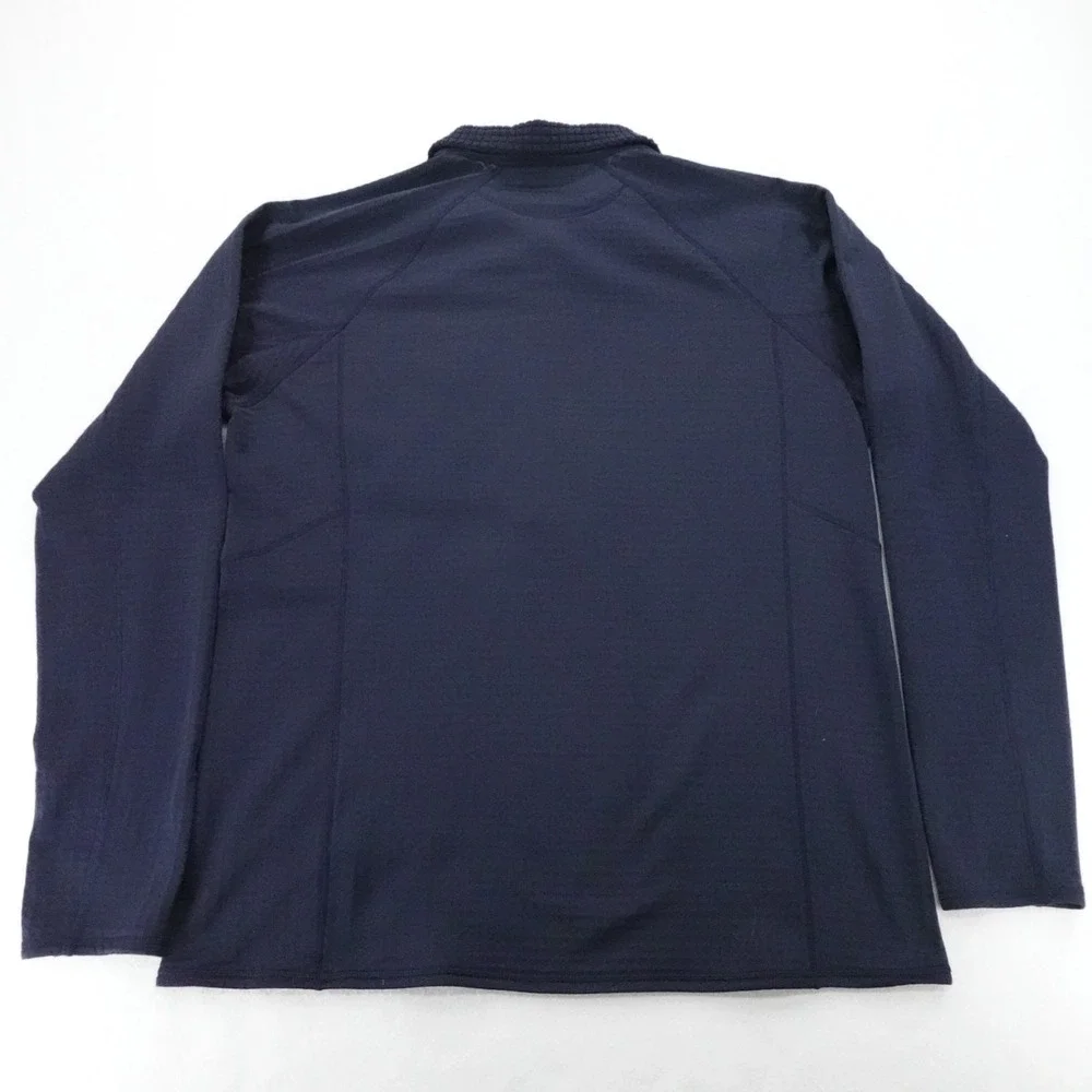 Patagonia R1 Pullover Mens Large Navy Blue Polartec Grid Fleece Quarter Zip
